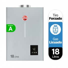 Calefont 18 litros Gas licuado Tiro forzado Rheem (sin kit)